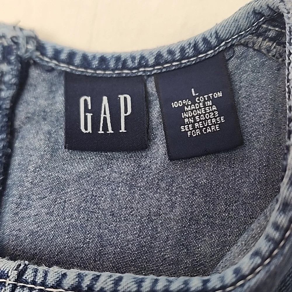 GAP Kids Blue Denim Dress with Pockets Sleeveless Jumper 100% Cotton